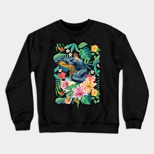 Tropical Black Tan Dachshund Doxie 2 Crewneck Sweatshirt